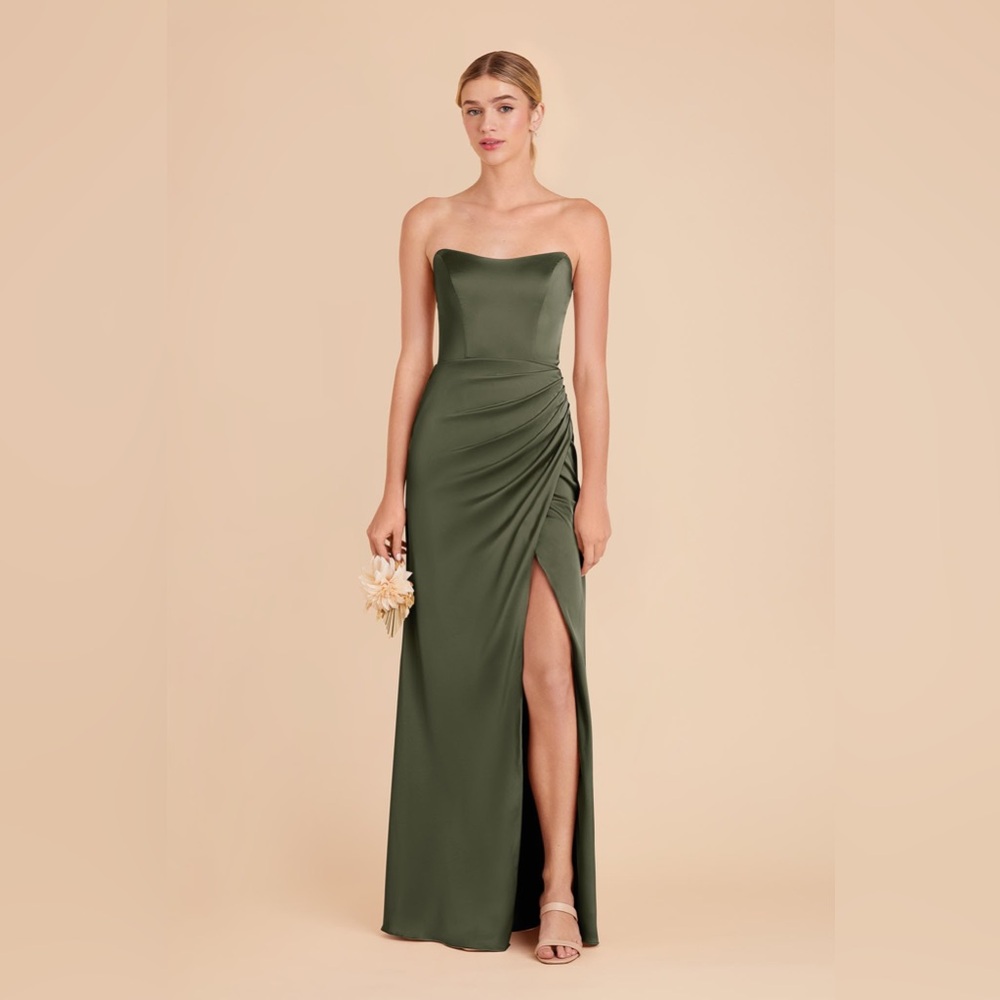Birdy Grey Anne Dress | Matte Satin Olive | Large